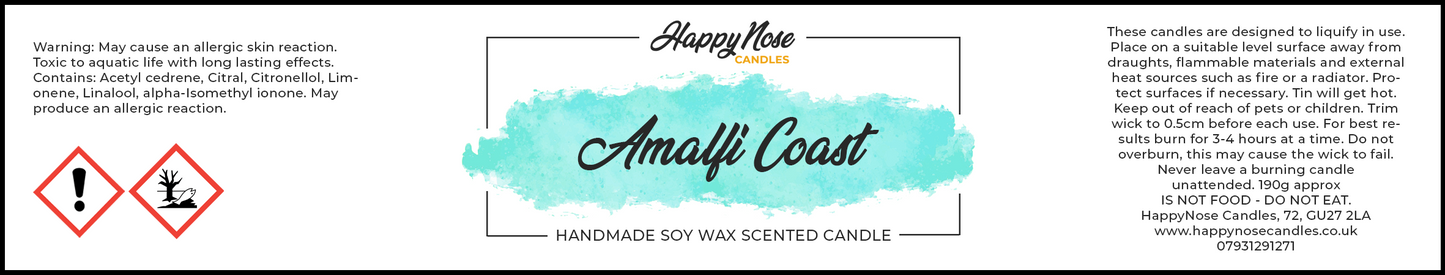 Amalfi Coast Scented Candle - HappyNose Candles