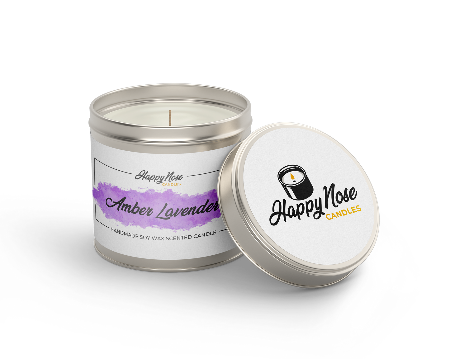 Amber & Lavender Scented Candle - HappyNose Candles