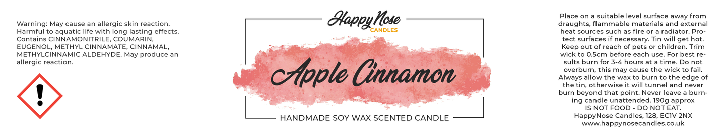 Apple Cinnamon Scented Candle - HappyNose Candles