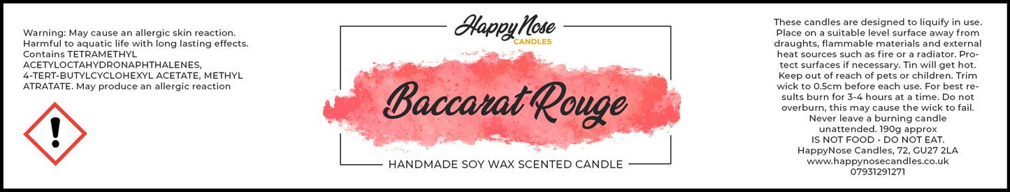 Baccarat Rouge Scented Candle - HappyNose Candles