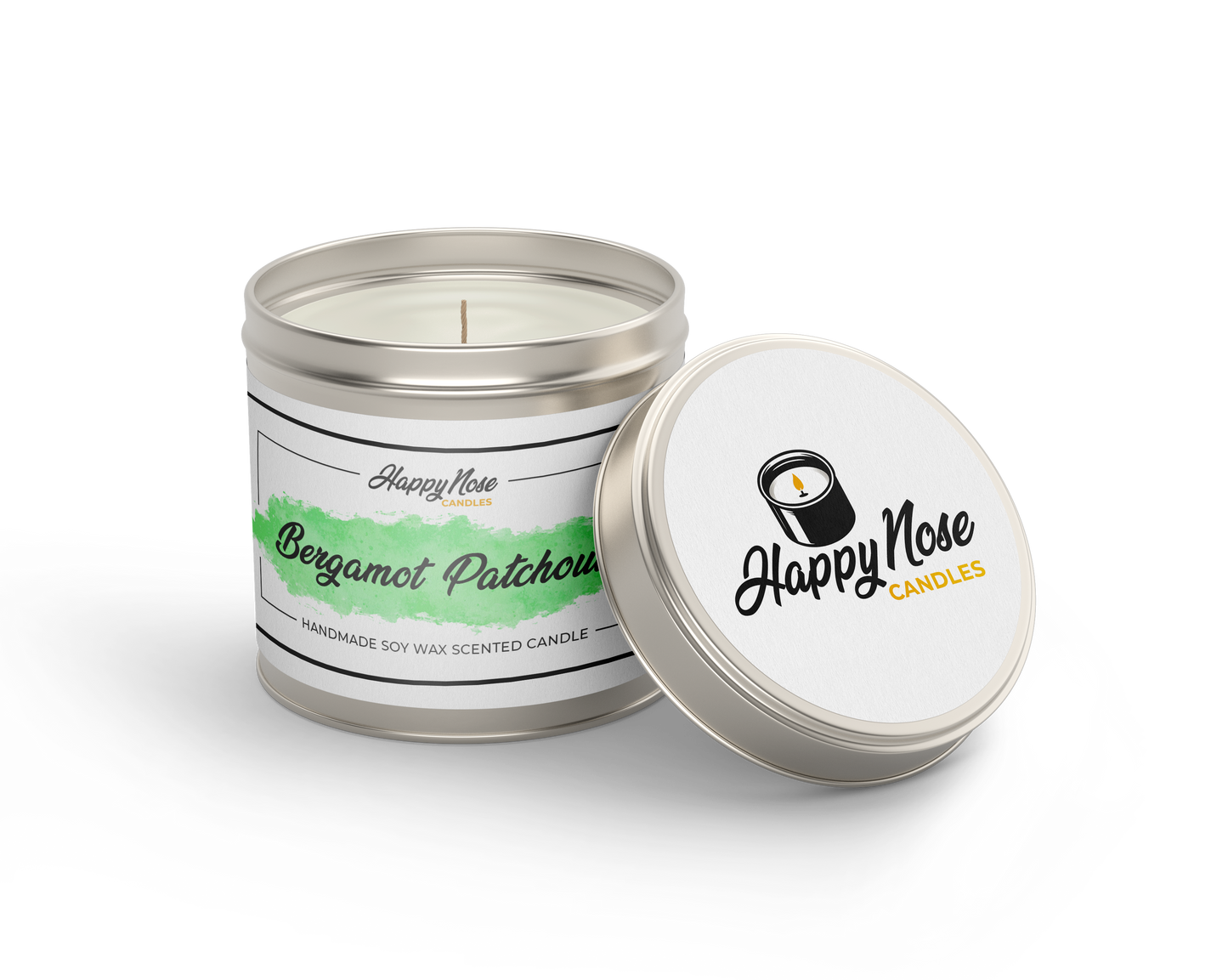 Bergamot & Patchouli Scented Candle - HappyNose Candles