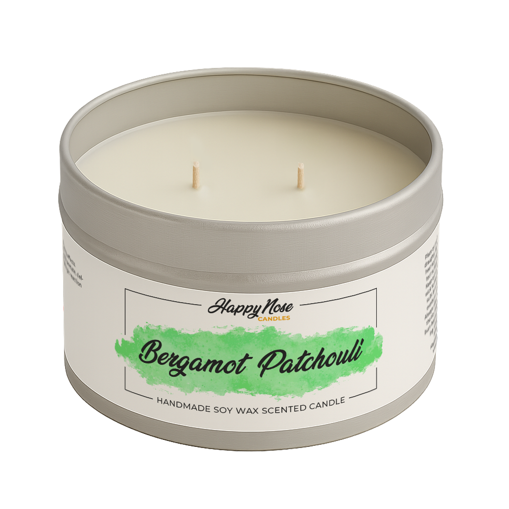 Bergamot Patchouli Large Double Wick Candle - HappyNose Candles