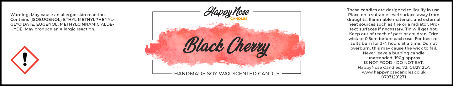 Black Cherry Scented Candle - HappyNose Candles