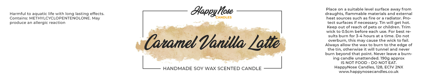 Caramel Vanilla Latte Scented Candle - HappyNose Candles