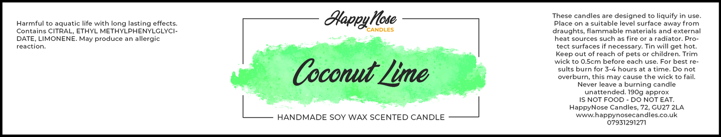 Coconut Lime Scented Candle - HappyNose Candles