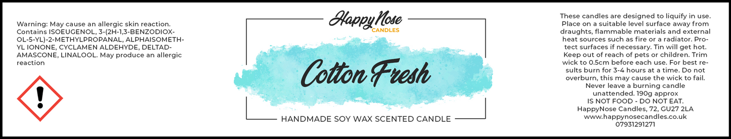 Cotton Fresh Scented Candle - HappyNose Candles