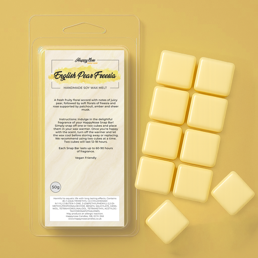 English Pear & Freesia 10 Cube Wax Melt - HappyNose Candles