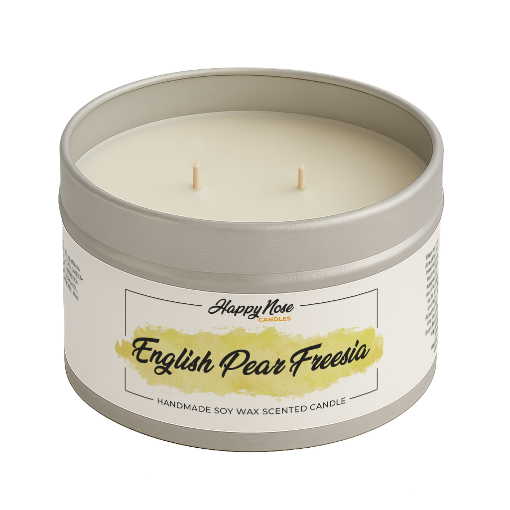 English Pear & Freesia Large Double Wick Candle - HappyNose Candles
