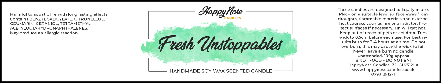 Fresh Unstoppables Scented Candle - HappyNose Candles