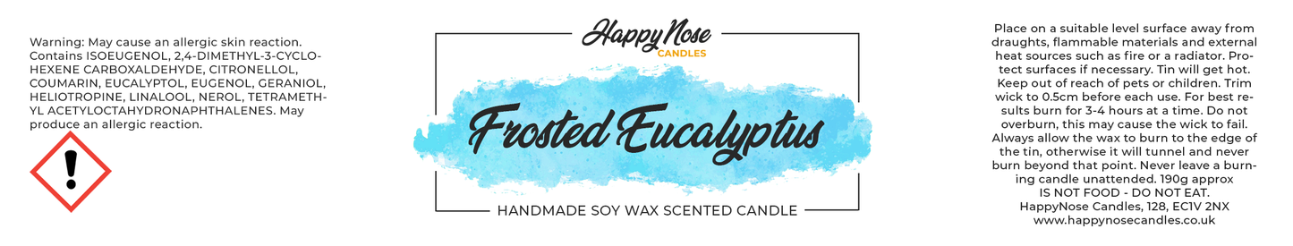 Frosted Eucalyptus Scented Candle - HappyNose Candles