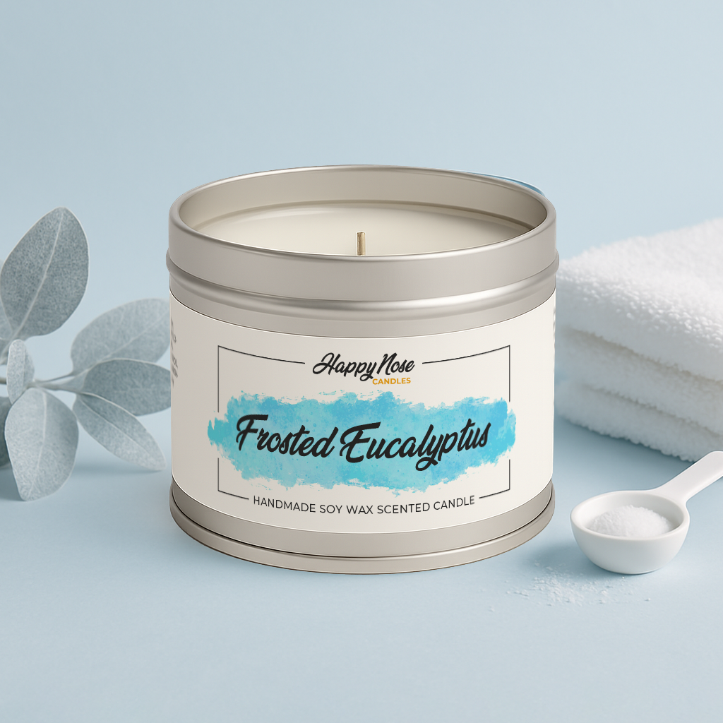 Frosted Eucalyptus Scented Candle - HappyNose Candles