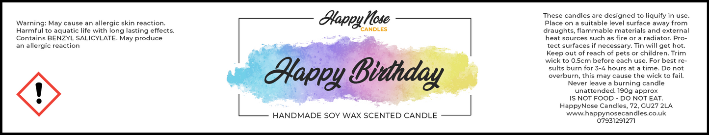 Happy Birthday (Birthday Cake) Scented Candle - HappyNose Candles