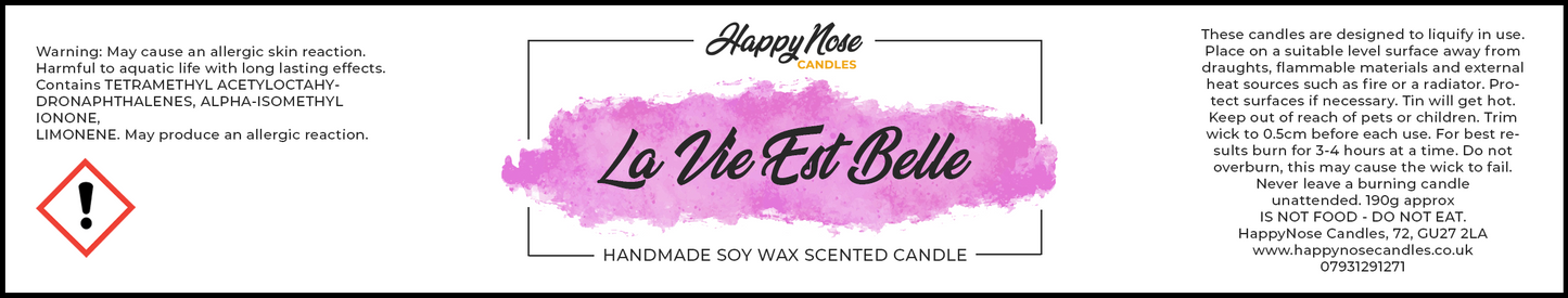 La Vie Est Belle Scented Candle - HappyNose Candles