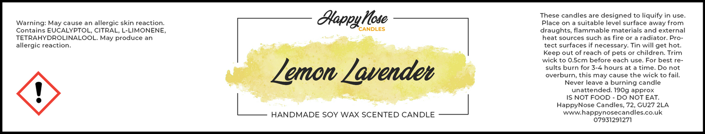 Lemon Lavender Scented Candle - HappyNose Candles