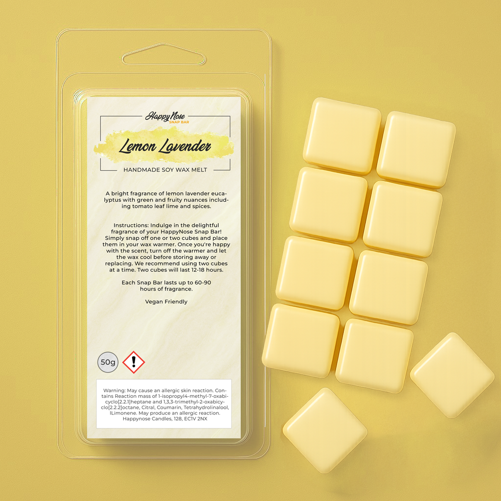 Lemon Lavender 10 Cube Wax Melt - HappyNose Candles