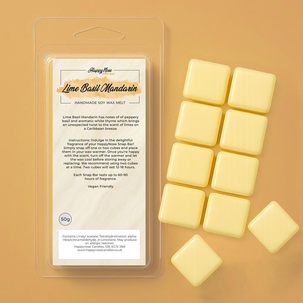 Lime Basil Mandarin 10 Cube Wax Melt - HappyNose Candles