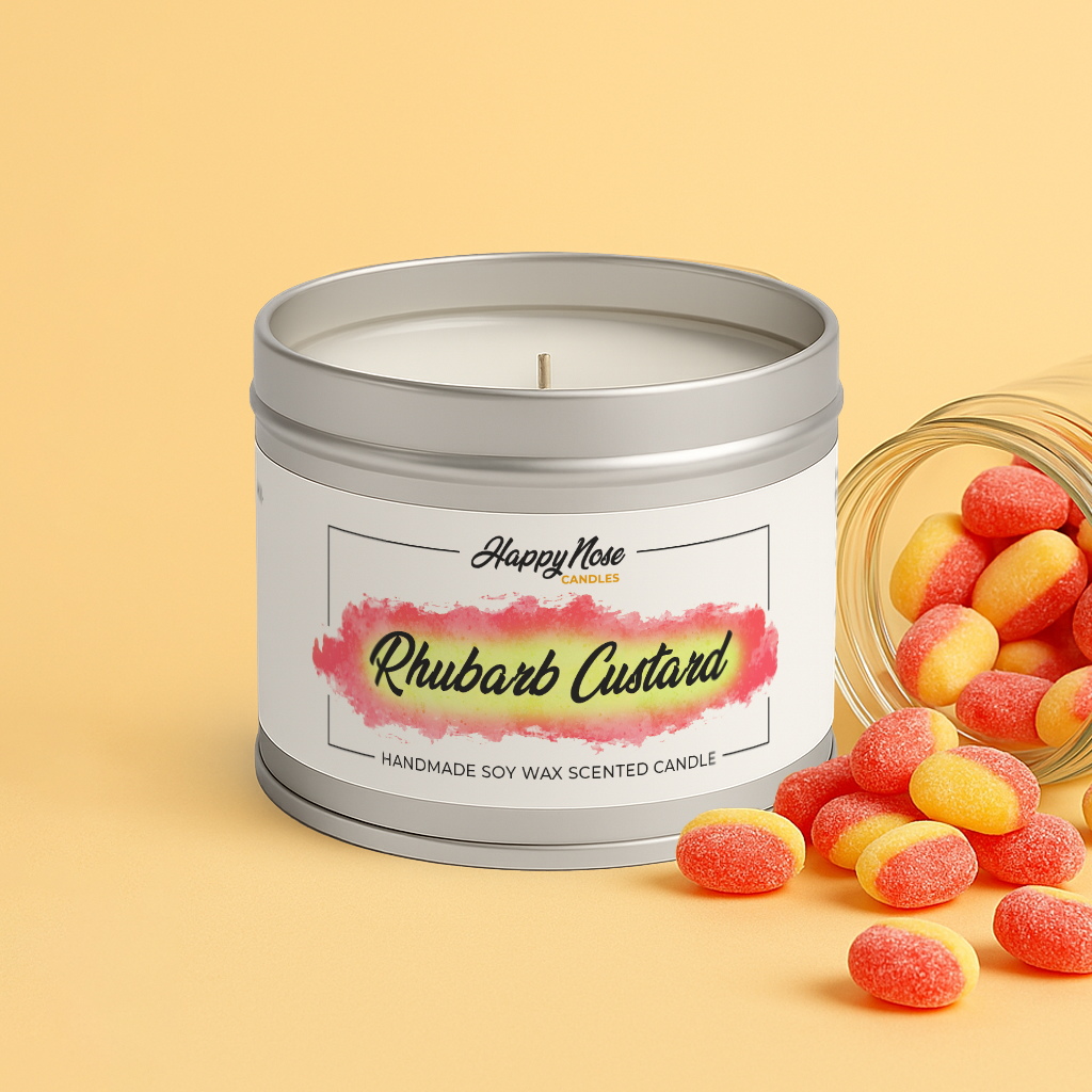 Rhubarb & Custard Scented Candle - HappyNose Candles