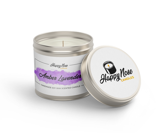 Amber & Lavender Scented Candle - HappyNose Candles