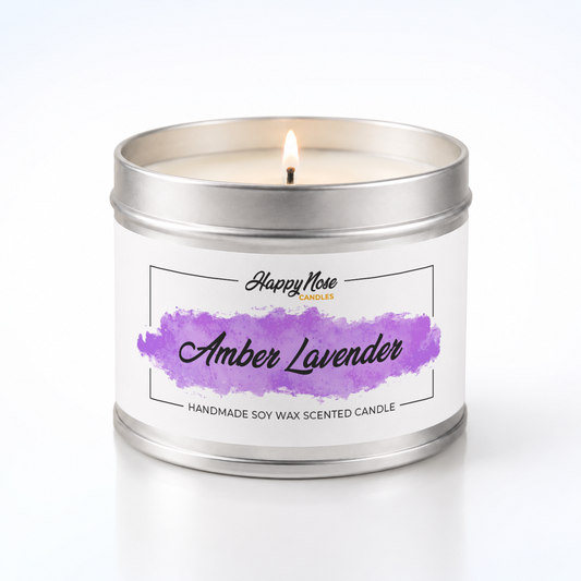 Amber & Lavender Scented Candle