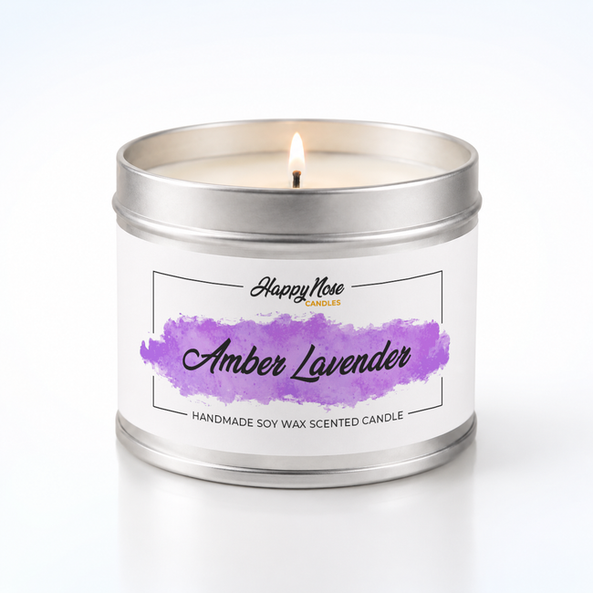 Amber & Lavender Scented Candle