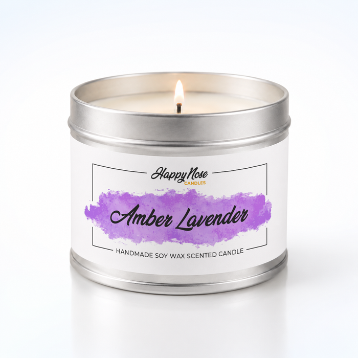 Amber & Lavender Scented Candle