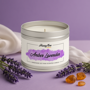 Amber & Lavender Scented Candle