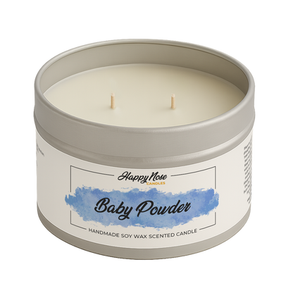Baby Powder Large Double Wick Candle - HappyNose Candles