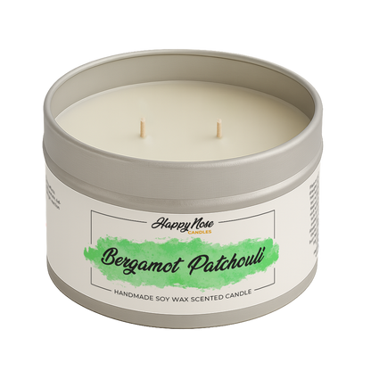 Bergamot Patchouli Large Double Wick Candle - HappyNose Candles
