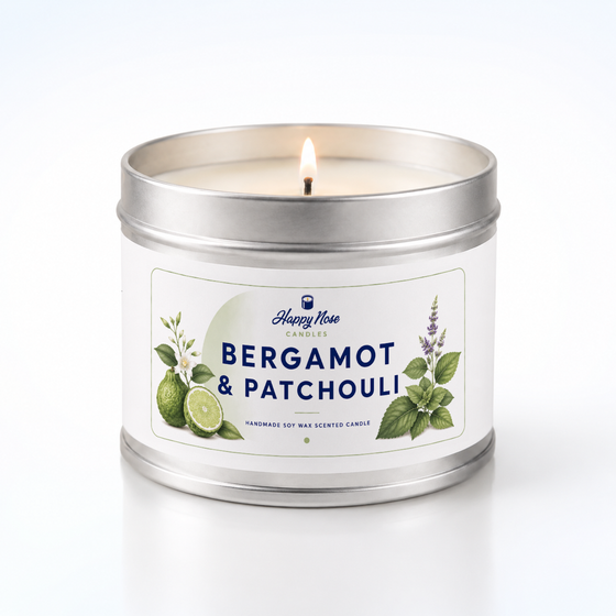 Bergamot & Patchouli Scented Candle