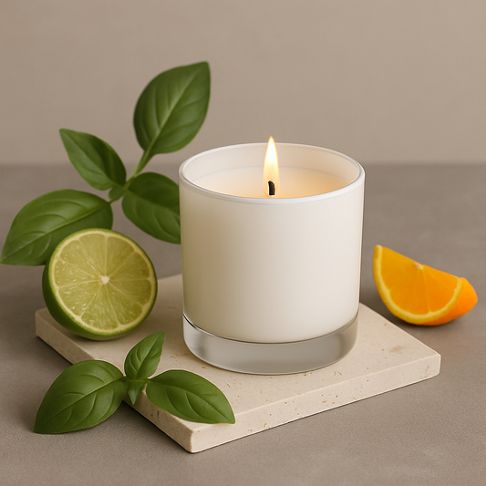 Lime Basil Mandarin Premium Glass Candles - HappyNose Candles