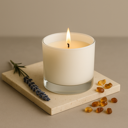 Amber & Lavender Premium Glass Candles - HappyNose Candles