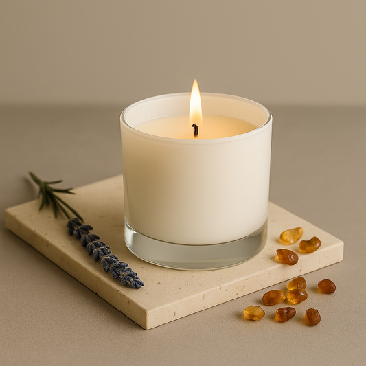 Amber & Lavender Premium Glass Candles - HappyNose Candles