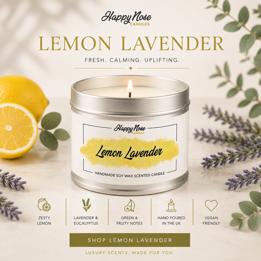 Lemon Lavender Scented Candle - HappyNose Candles