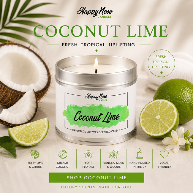 Coconut Lime Scented Candle - HappyNose Candles