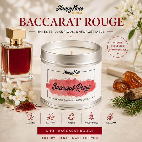 Baccarat Rouge Scented Candle - HappyNose Candles