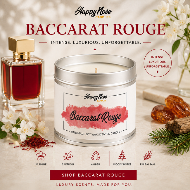 Baccarat Rouge Scented Candle - HappyNose Candles