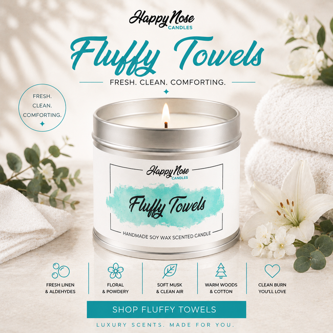 Fluffy Towels Scented Candle - HappyNose Candles