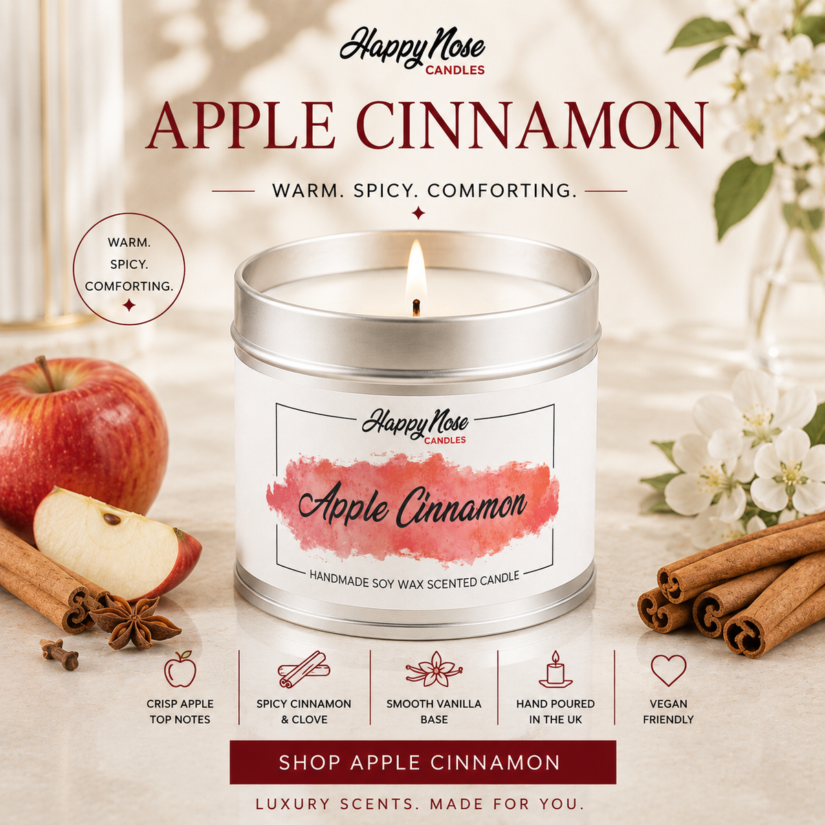Apple Cinnamon Scented Candle