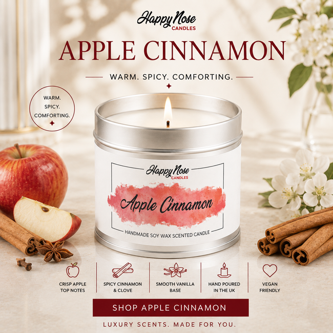 Apple Cinnamon Scented Candle - HappyNose Candles