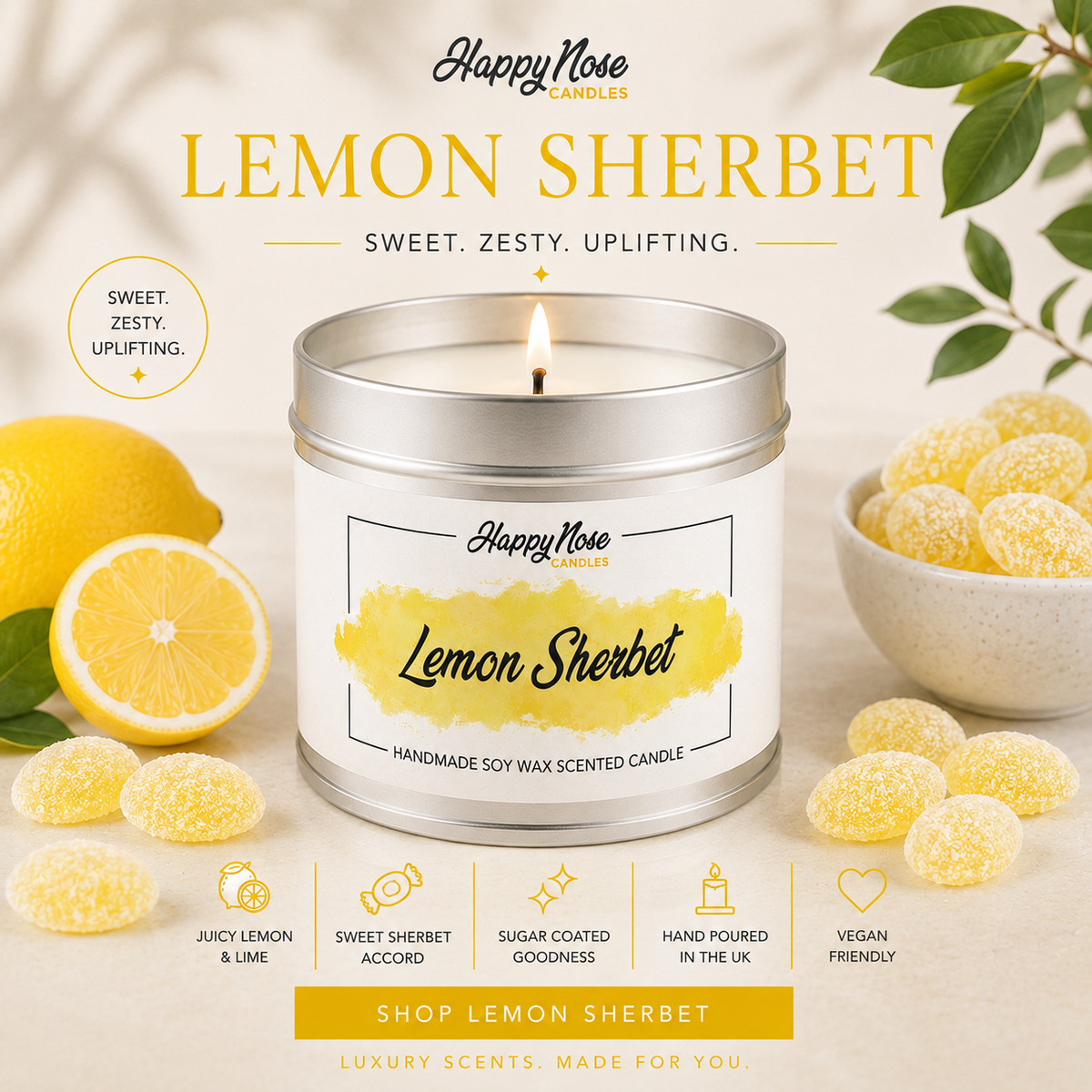 Lemon Sherbet Scented Candle