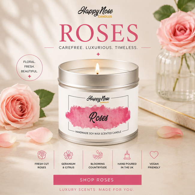 Roses Scented Candle - HappyNose Candles