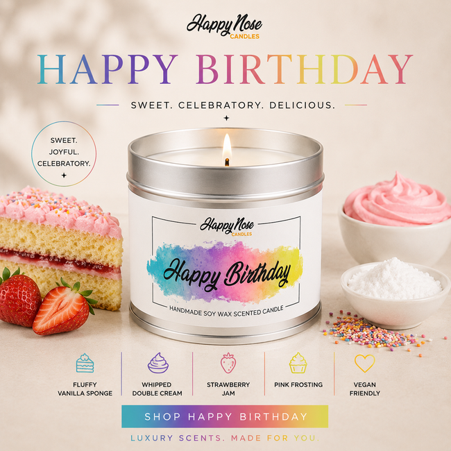 Happy Birthday (Birthday Cake) Scented Candle - HappyNose Candles