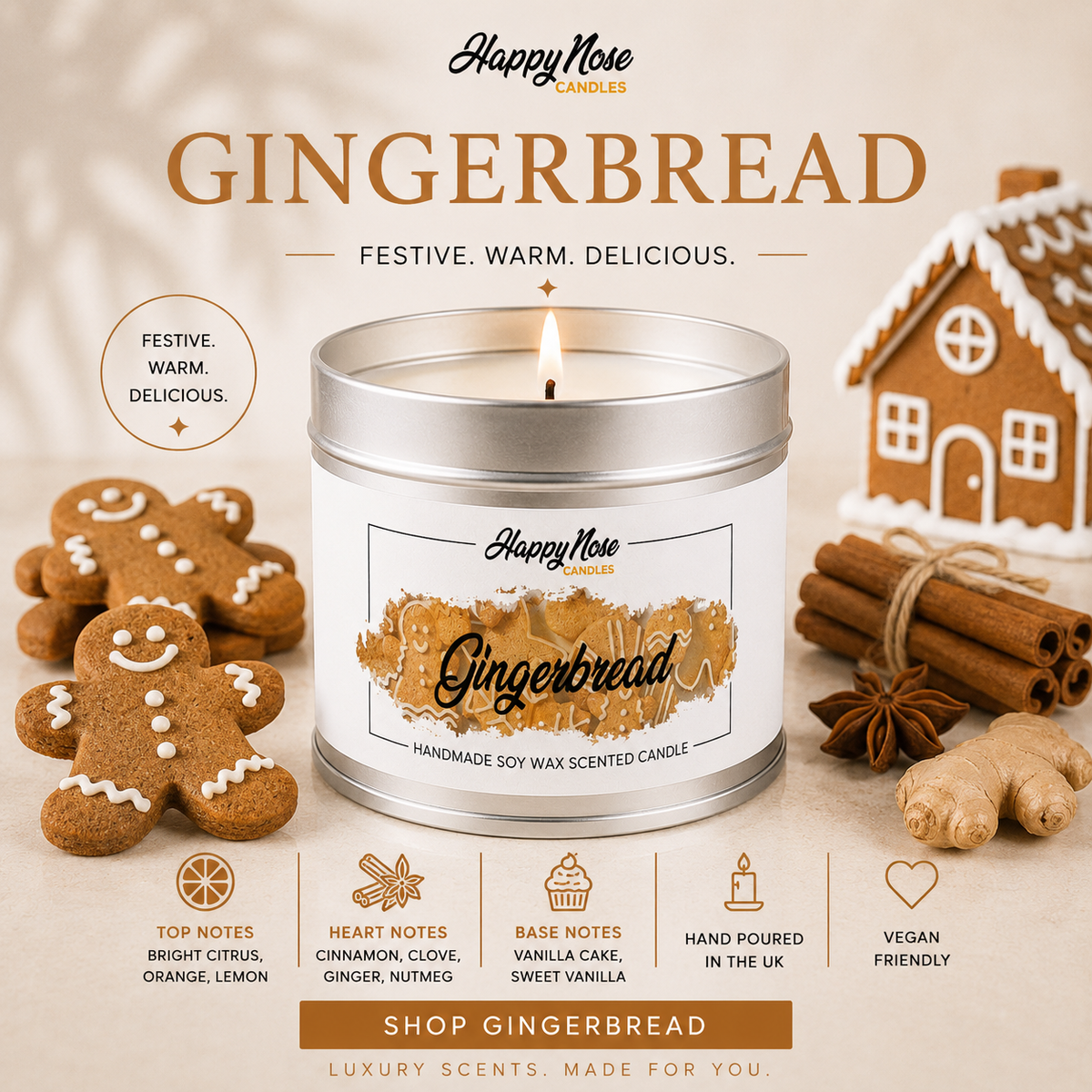 Gingerbread Scented Candle