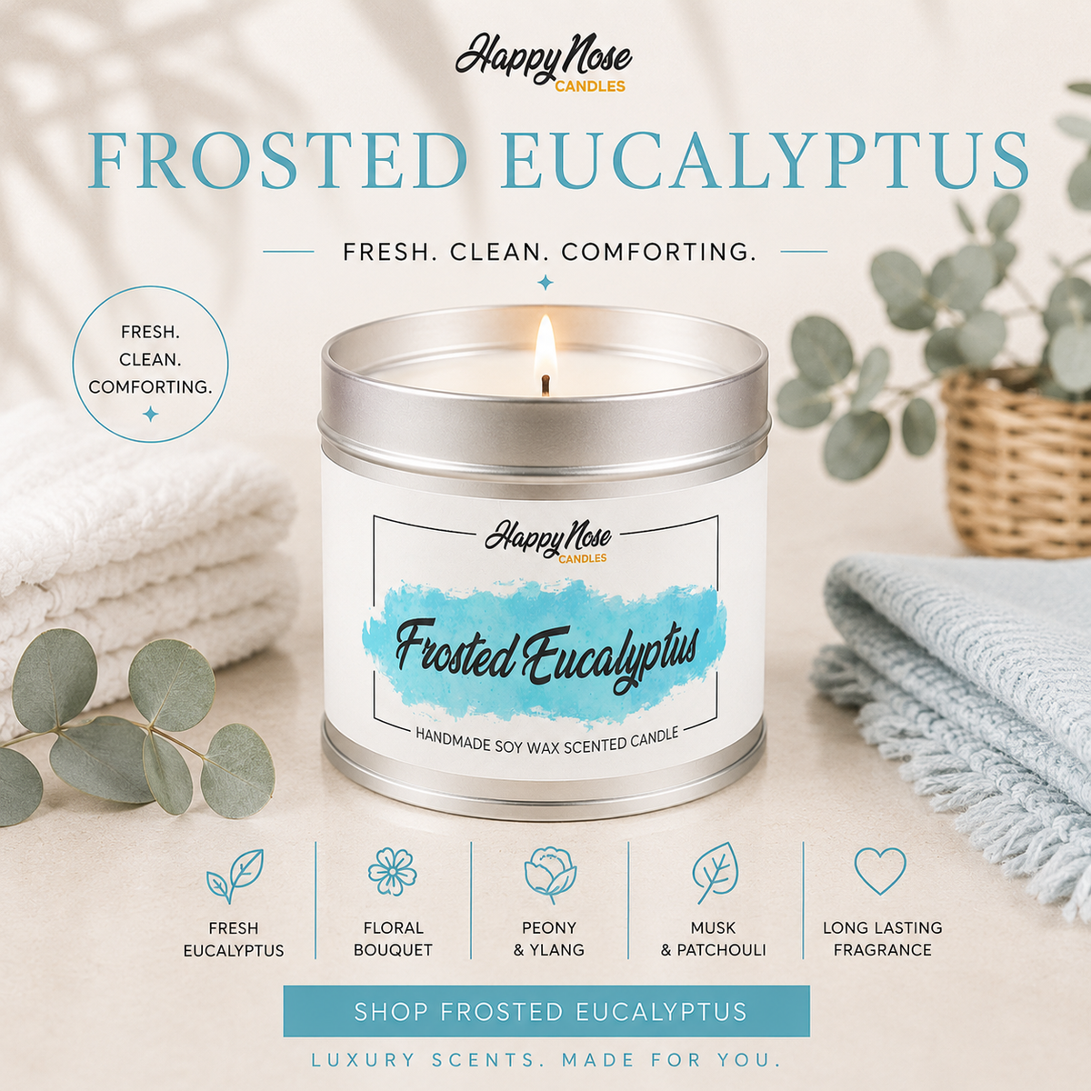Frosted Eucalyptus Scented Candle