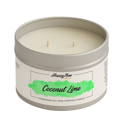 Coconut Lime Large Double Wick Candle - HappyNose Candles