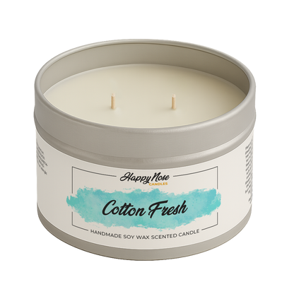 Cotton Fresh Large Double Wick Candle - HappyNose Candles