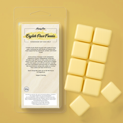 English Pear & Freesia 10 Cube Wax Melt - HappyNose Candles