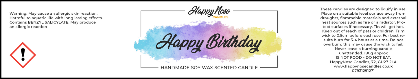 Happy Birthday (Birthday Cake) Scented Candle