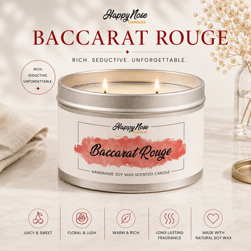Baccarat Rouge Large Double Wick Candle - HappyNose Candles