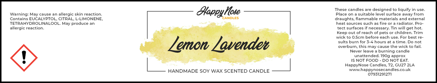 Lemon Lavender Scented Candle